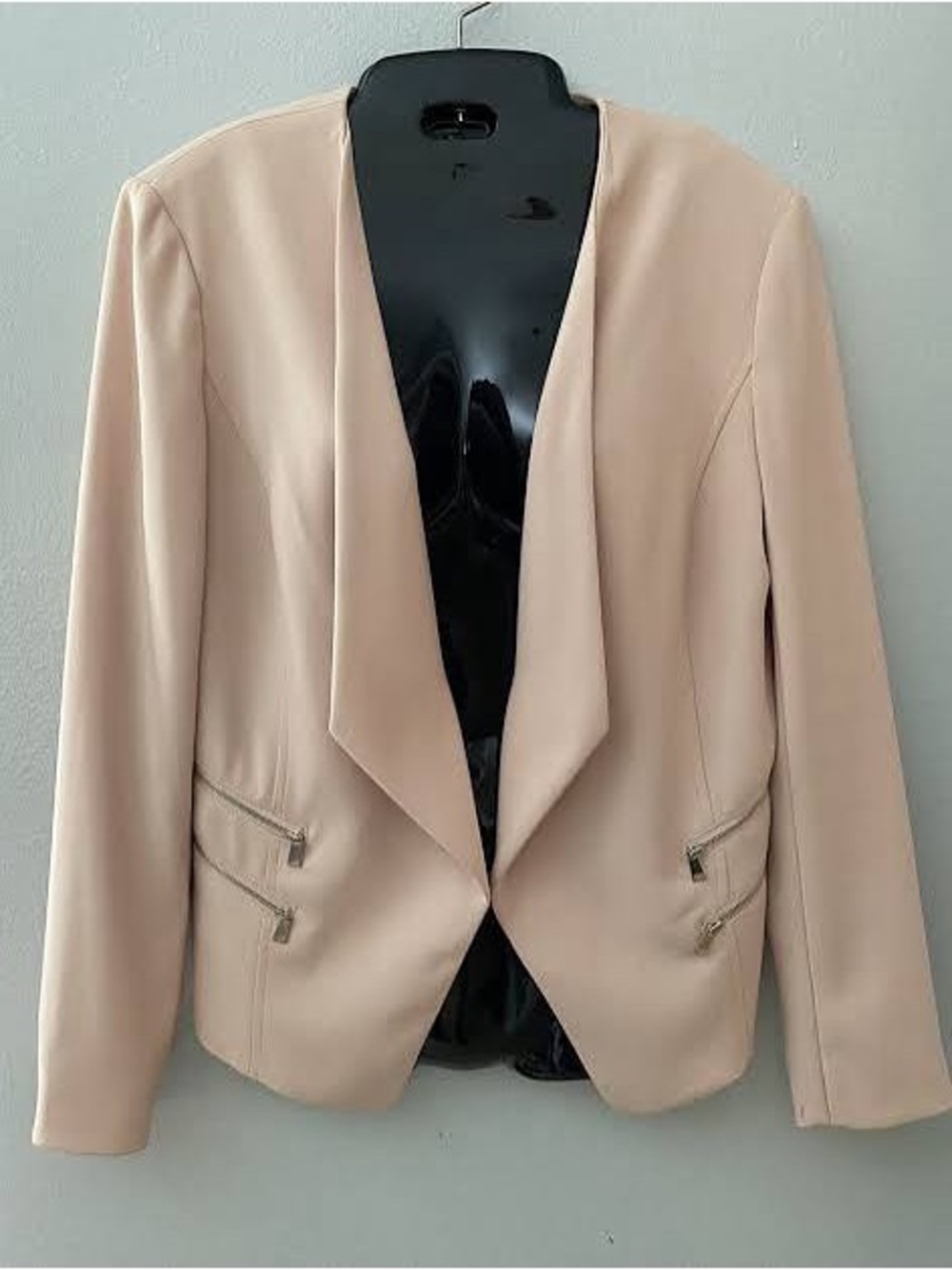 Cache Pink Blush Open-Front Drape Blazer Jacket Size 0